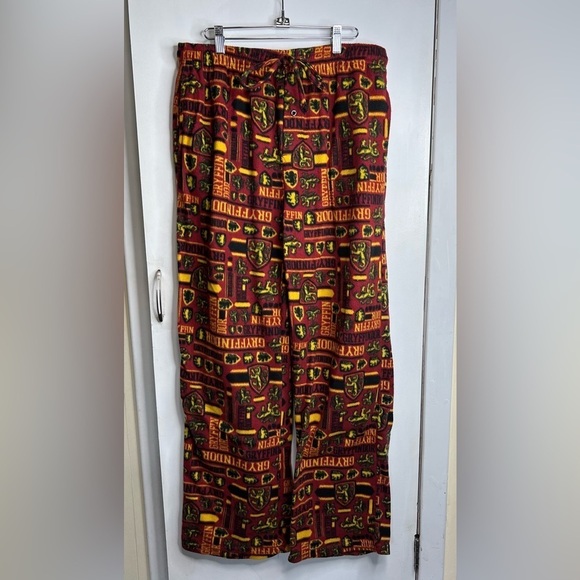 Mens Harry Potter Gryffindor Fleece Pajama Pants - Picture 1 of 3